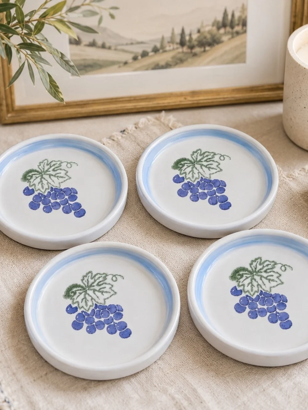 Made in Portugal-Set of 4 Terracotta/Clay coasters